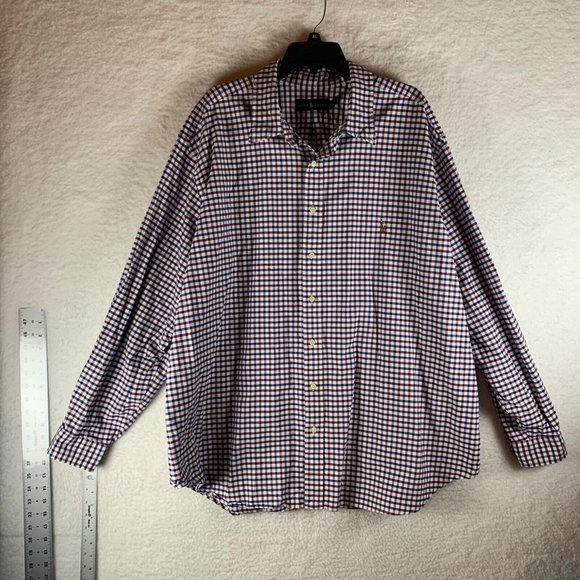 Ralph Lauren Men's Oxford Button Up Multicolor Plaid Longsleeve Shirt 3XB‎ 8827